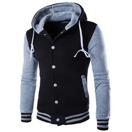 Hurtownia Kurtka Mężczyźni Veste Homme 2016 Moda Z Kapturem Projekt Męskie Slim Fit College Baseball Casual Bombowiec Bombowiec Varsity Jacket1 Męska kurtka