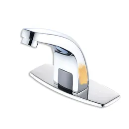 Bathroom Sink Faucets 1 Set Infrared Sensor Faucet Automatic Touchless Inductive Water Tap Kitchen Deck Mounted Taps