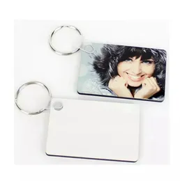Sublimation Blank Keychain Thermal Transfer Double-sided Key Ring White DIY Gift Multiple Shapes Keychain Wooden Key Pendant LLA77
