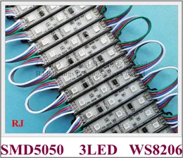 WS 8206 LED light module SMD 5050 DC12V 3 led 0.72W WS8206 IP65 waterproof 4 wire resume from break point better than WS2811