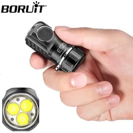 Flashlights Torches BORUiT ES03 3*SST20 3000LM Powerful LED USB Rechargeable 20350 6-Mode Super Bright Torch For Camping Mountain