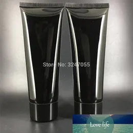 100 ml / g svart tom PE-plasthandkrämbehållare, klämma kosmetiska mjuka slangrör, bärbar kosmetisk ansiktsrengöringsflaska