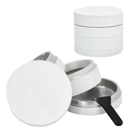 Toppuff Vit Aluminiummetall Tobaks örtkvarn med hudvänlig design 50mm 4 Piece Metal Rökning Herbal Grinders