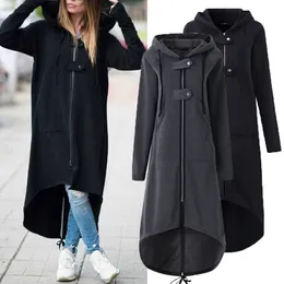 Hooded Maternity Coat Höst dragkedja plus storlek 5xl sammet lång kappa kvinnor överrock graviditet kläder vinterrock roupa gravida lj201125