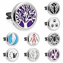 600+ DESIGNS 30mm Aromatherapy Essential Oil Diffuser Locket Magnet Opening Car Air Freshener With Vent Clip(Free 10 felt pads)