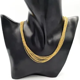 Hip Hop Chains Naszyjnik Mężczyźni Kobiety Złoty Kolor Ze Stali Nierdzewnej 45cm O Link Kubański Łańcuch Naszyjniki Do Biżuterii DIY Dokonywanie Akcesoria 10 sztuk / partia