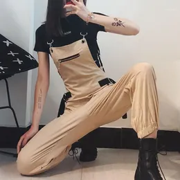 Kvinnor Jumpsuit Dungarees Loose Playsuit Overaller Mid Rise Cargo Byxor Hip Hop Style Streetwear Bodysuit Kvinnor Ropa de Mujer 20201