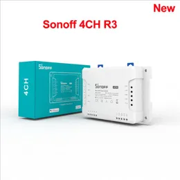 SONOFF 4CH R3 Controlador de casa inteligente sem fio Wifi Switch 4 Gang DIY Smart Switch APP Remote Switch Works for Alexa/Goole Home