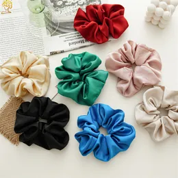 2022 New Korean Satin Scrunchie Elastic Hair Bands For Women Girls Fashion Headband Ponytail Holder Hair Ties Hair Accessoires