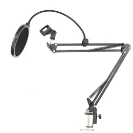 2020 NYA NB-35 Mikrofoner SCissor ARM Stand Mic Clip Holder och Tabell Montering Clampnw Filter Vindruta Sköld Metall Mount Kit