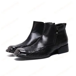 Winter Men Shoes Oryginalne skórzane buty Moda Casual Boot Plus Size Botki Kostki Wygodne buty