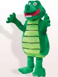 Vendita diretta in fabbrica Costume della mascotte del drago del coccodrillo verde su ordinazione Costume del carattere Formato adulto