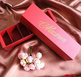 Macaron Box Cake Boxes Home Made Macaron Chocolate Boxes Biscuit Muffin Box Retail Paper Packaging 20.3*5.3*5.3cm Black Pink FAST SHIP