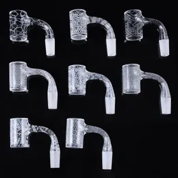 Wholesale Sandblasted Seamless Fully Weld Quartz Banger with pattern Beveled Edge Smoking Accessories 10mm 14mm male For Glass Water Bongs