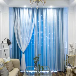 Hollow Out Star Blackout Curtain For Bedroom Living Room Curtain Finished Drapes Princess Children Room F1218