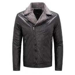 2020 Höst vinter män PU Läder Jackor Toppkvalitet Tjockta Business Casual Mens Leather Jackor Coats Jaqueta Couro Masculina
