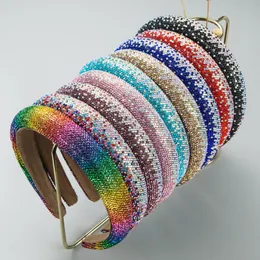 Barok Gwiaździsta Rhinestone Gąbka Pałąk Moda Akcesoria do włosów Kobiety Super Flash Trend Bankiet Hairband Hoop Hoop Hoop