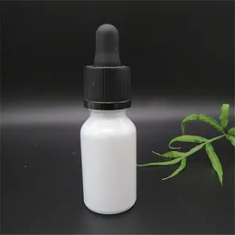 UV-bevis Shinny White Boston Round 10 ml 15 ml 20 ml 30 ml 50 ml 100 ml Glass Tincture Bottle With Black Droper Lid Hud Care Cosmetic Serum Droper Bottle Free Ship