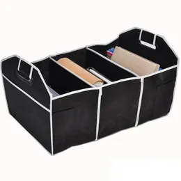 Fällbara bilförvaringslådor Bins Trunk Organizer Leksaker Matvaror Förvaringsbehållare Baggar Auto Interior Tillbehör Case Can FBA Ship