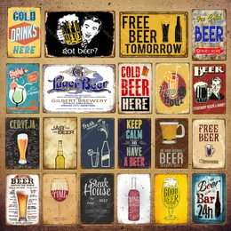 Cold Ice Beer Metal Painting Poster Cocktail Wine Bar Decor Sinais vintage Club Hotel Store Art Presente Home Wall Placa Tamanho 20x30cm