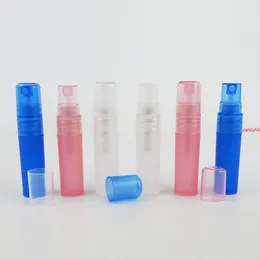 360x 3ml Pink Natural Translucent Blue Perfume Glass Mist Spray Bottle 12cc Empty Toner Parfum Container with PP White Atomizerfree shipping