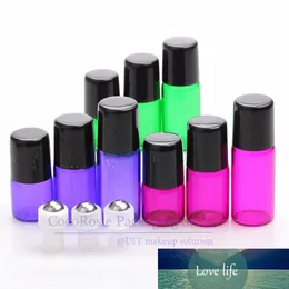 (50 peças / lote) 1ml 2ml 3ml roll pequeno colorido na garrafa perfume vidro rolo de óleo essencial na garrafa