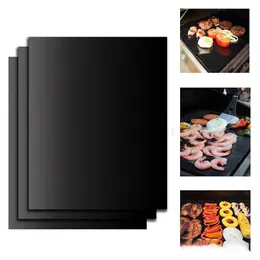 BBQ Grill Mat Durable Non-Stick Barbecue Mat 40*33cm Cooking Sheets Microwave Oven Outdoor BBQ Cooking