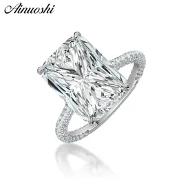 Ainoushi Fashion 925 Sterling Silver Wedding Engagement Big Rectangle Rings Silver Anniversary Party Rings Jewelry Pero Llama Y200106