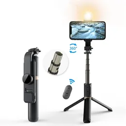 2020 nuovo 4 in1 Wireless Bluetooth Selfie Stick pieghevole portatile monopiede espandibile treppiede con luce a LED otturatore remoto