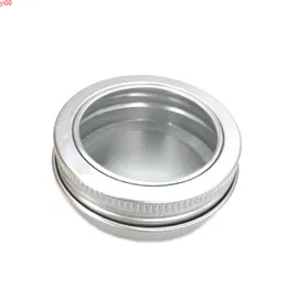 30ML Clear Window Aluminium Screw Tin Bottle Jar Pot Cans Containers Case For Lip Balm Nail Art Makeup DIY Cream Cosmetic Boxqualtity