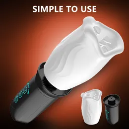 Sex Massager360 ° Rotação Stretch Automático Masculino Masturbador Cup Adulto Brinquedos Sexuais Língua Real Oral Chupando Vibradores Sex Machine Gay Men Ferramentas 201216