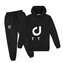 Çocuk Eşofmanları İki Adet Set Erkek Kız Moda Tişörtü Hoodies + Pantolon Suits Büyük Çocuk Unisex Koreli Çocuk Giyim Boyutu 100-170