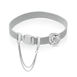 Pandora stil 925 Sterling Silver Rose Reflektion Logo Klipp Charm Reflektion Crown Clip Eternalcharm Armband med låda