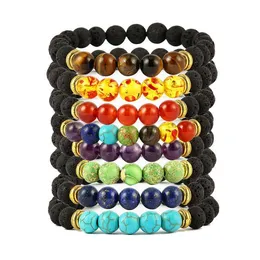 Lava Rock Bracelet Yoga Aromatherapy Essential Oil Diffuser Volcanic Stone Bead Bangle for Women Men Gift 8 Styles