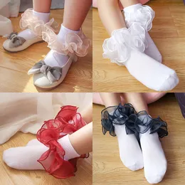 8 Colors Kids Baby Socks Girls Cotton Lace Three-dimensional ruffle Sock infant Toddler socks Children clothing Christmas Gifts M3214