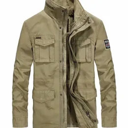 ICPANS cotone giacche di jeans da uomo lungo colletto alla coreana multi-tasca cappotto casual giacca a vento militare da uomo Plus Size XXXL 4XL 201218