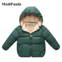 Mudipanda 2020 Winter Parkas Kids Jackets for Girls Warm Warm Shicay Velvet Children Child Baby Withound Overcoat LJ201125
