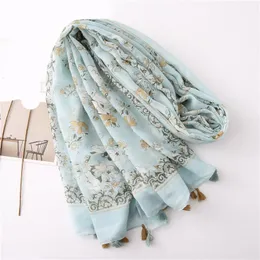 NEW Spring Muslim hijab Summer beach wraps Tropical scarves Viscose flower print shawls Women Headband pendant 10pcs/lot