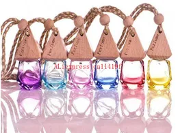 MINI 6 ml 100 teile/los Bunte Glas Ätherisches Öl Flasche auto hängen dekoration Anhänger Fimo schönheit Parfüm Fläschchen Hochzeit Geschenk