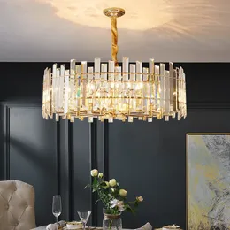 Guld LED Pendant Lights Crystal Living Room Inomhusbelysning Modern hängande lampa för matsal kök Industriell loftlampa
