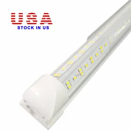 V-em forma de 2FT 3FT 4FT 5FT 6FT LED TUBES T8 Integrado 8FT 144W LEDs tubo Double lados SMD2835 LED Luzes fluorescentes 100-277V EUA