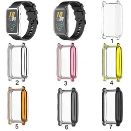 TPU Soft Silicone Soft Full Screen Glass Protector Case Shell Frame For Huawei Honor ES watch fitting plating Protective