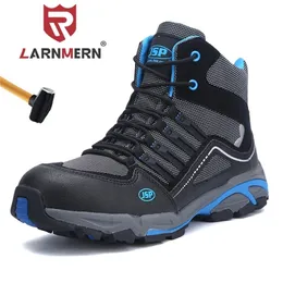 Larnmern Mens Workブーツスチールつま先安全靴快適な滑り止め滑り止め構造保護履物Y200915