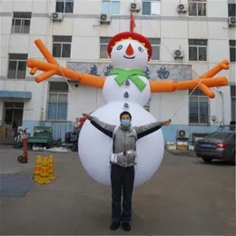 Caminhada inflável boneco de boneco de neve com tira conduzida e infláveis ​​do ventilador terno com ventilador para a decoração da parada da cidade