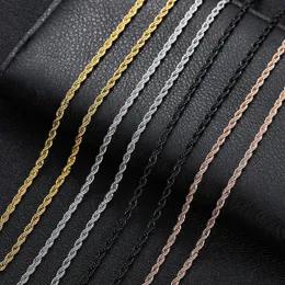 3MM Stainless Steel Twisted Rope Chain Necklaces For Men Women Gold Black Hip Hop Titanium Steel Choker Fashion Party Jewelry