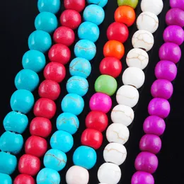 Wojiaer White Howlite Turquoise Stone GEM sciolte perle distanziali rotonde da 4 mm per collane che producono gioielli bracciale che producono 15,5 '' di932