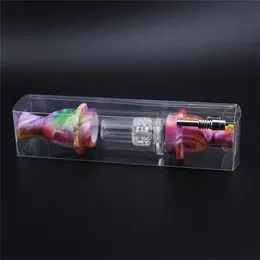 チタンネイルチップ喫煙アクセサリーガラス付きDHLフリーシリコン蜜穴集光器