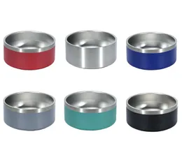 DHL Gratis 6 Färger Non-Slip Dog Dishes Bowls 32oz Rostfritt stål Hundskål för husdjur Sn2125