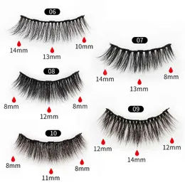 Sahte Kirpikler Mix 1/3/5/7/10 Pairs Göz Makyaj Mıknatıs Lashes Manyetik Yanlış Kirpik Liqiud Eyeliner Güzellik Kiti Vizon Kirpik Toptan 220226