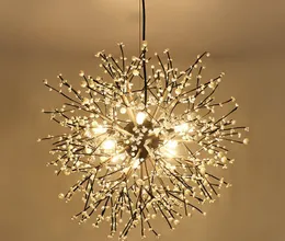 Nordic Artystyczna dioda LED Kula Lampy żyrandolowe Fajerwerki Acylowe Dandelion Projektant Wnętrz Dekoracyjny Luster Zawieszenie